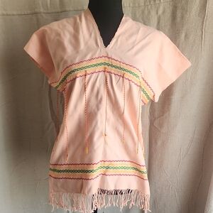 Pink Embroidered Women's Top